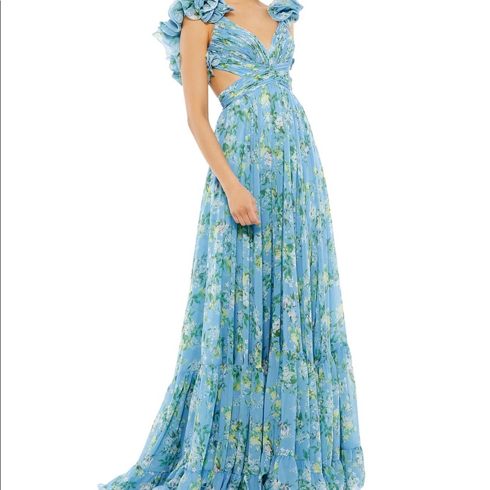 Mac Duggal Ruffle Floral Gown - Picture 2 of 4
